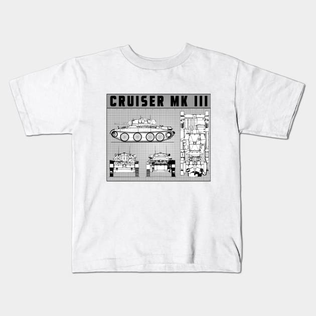 CRUISER WW2 TANK Kids T-Shirt by theanomalius_merch